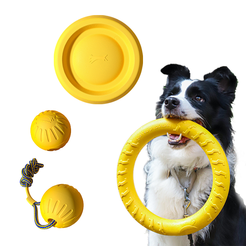 Indestructible Dog Chew Toy - Langlebiges EVA-Hundespielzeug, 4er-Pack, fliegende Scheibe +