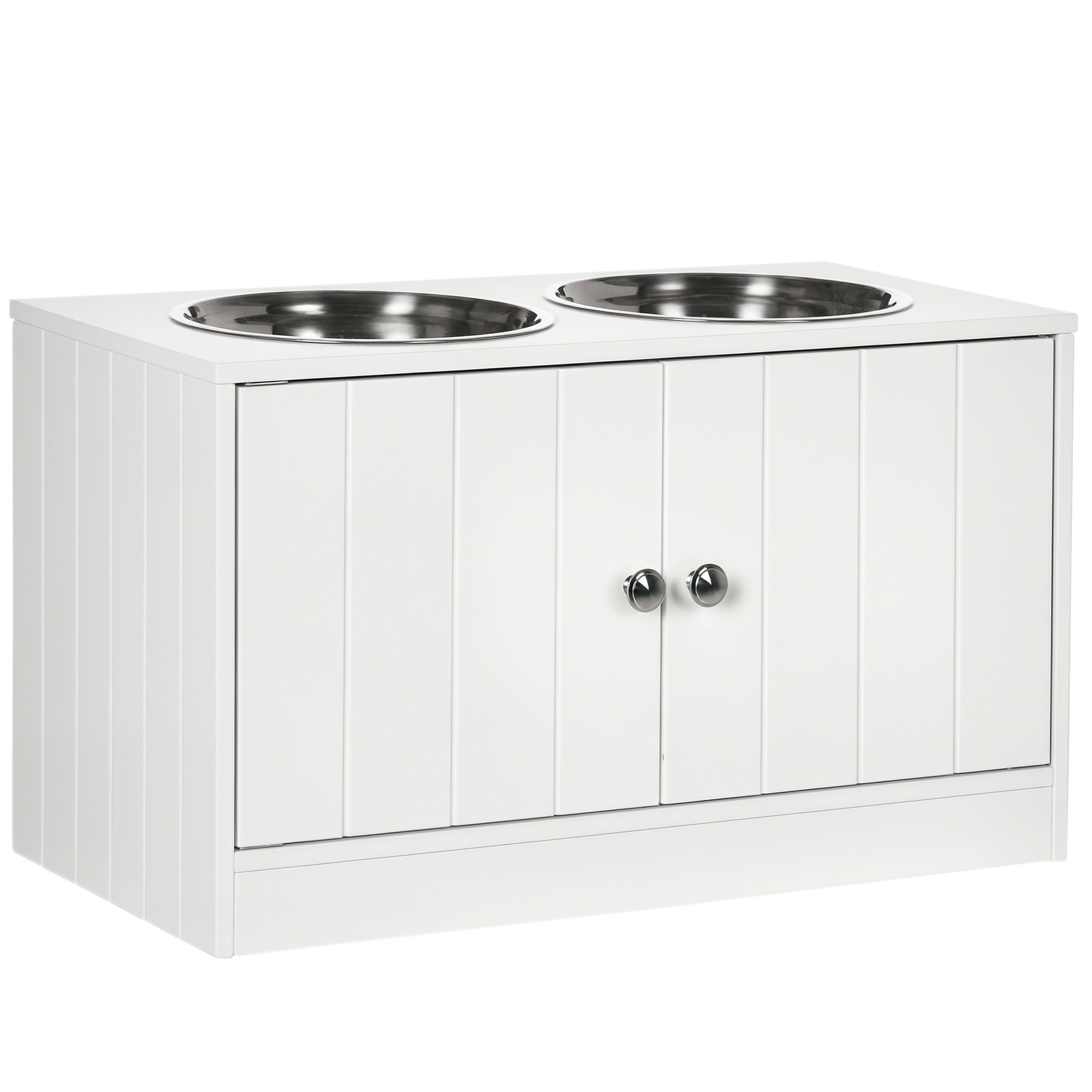 Pet Feeders - Hundefutterschrank mit Magnetverschluss & Hundefütterungsstation, Weiß
