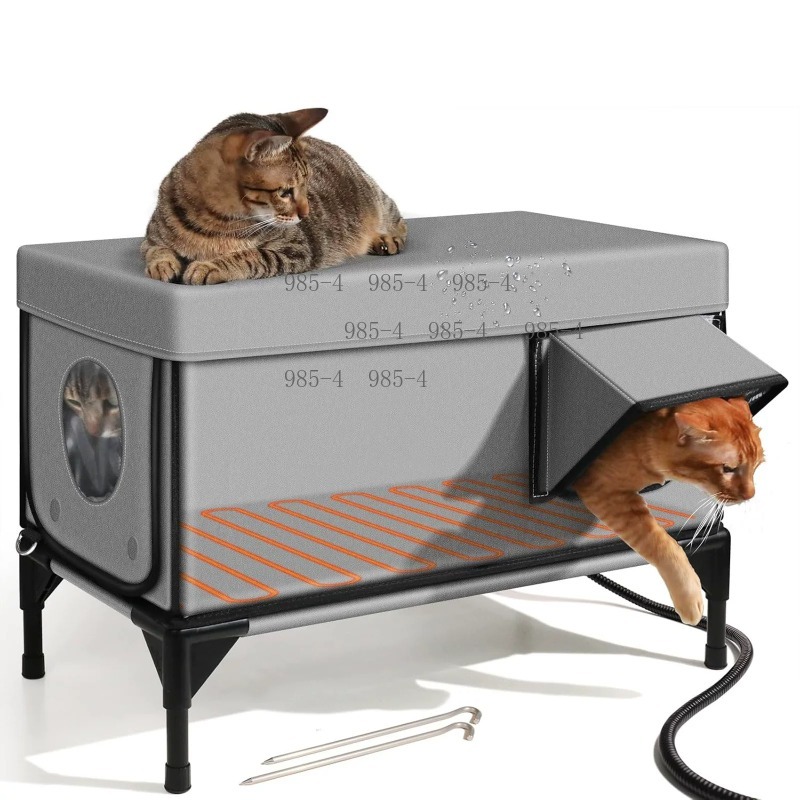 Pet Beds - Elektrisch Beheiztes Outdoor-Haustierhaus, Winddichtes Regenfestes Kratzfestes