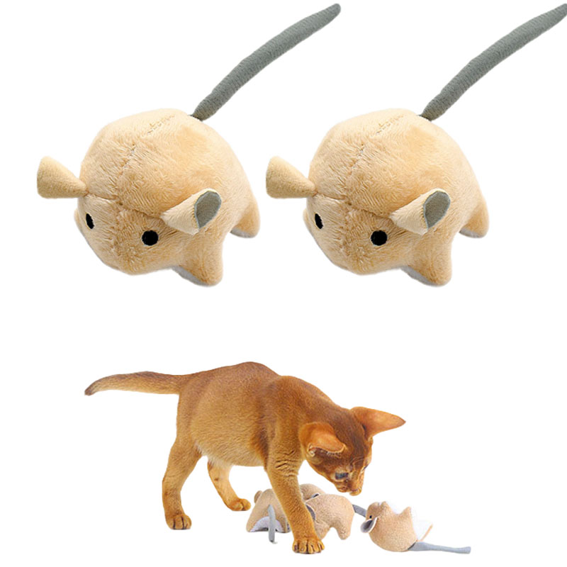 Catnip Interactive Plush Mouse - Plüsch-Katzenminze-Mäuse Spielzeug für Katzen Interaktives Katzenspielzeug
