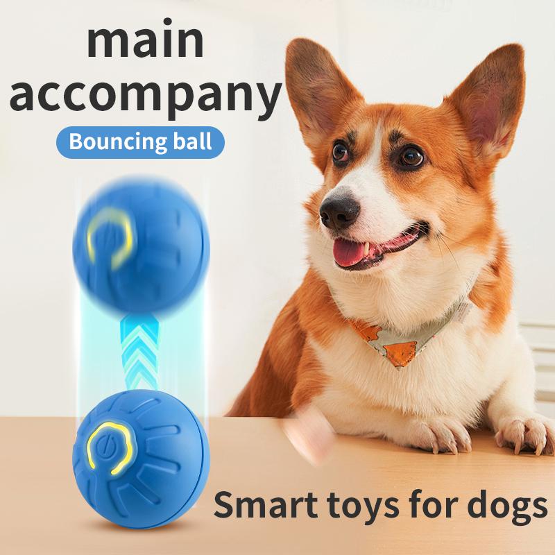 Automatic Moving Dog Ball - Automatischer beweglicher Hundespielzeugball, intelligenter USB-Springen, rotierender